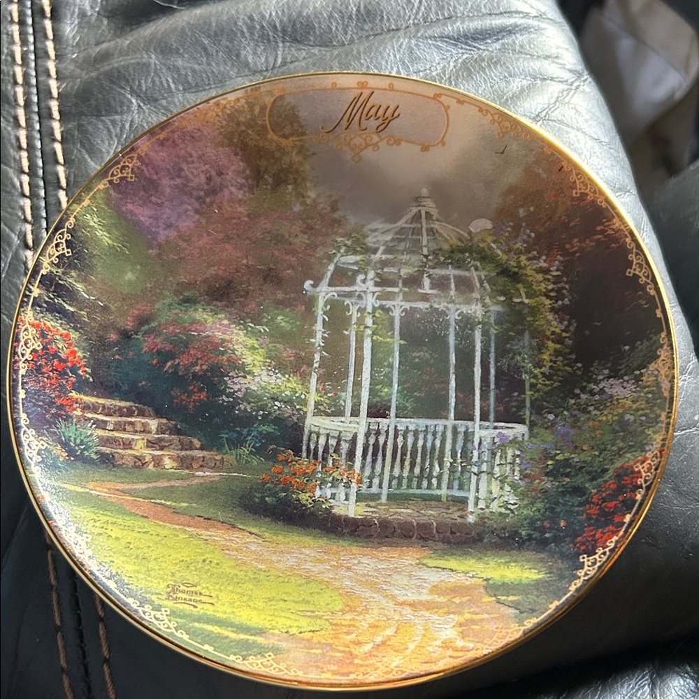 Thomas Kinkade May Garden Scene Decorative Plate